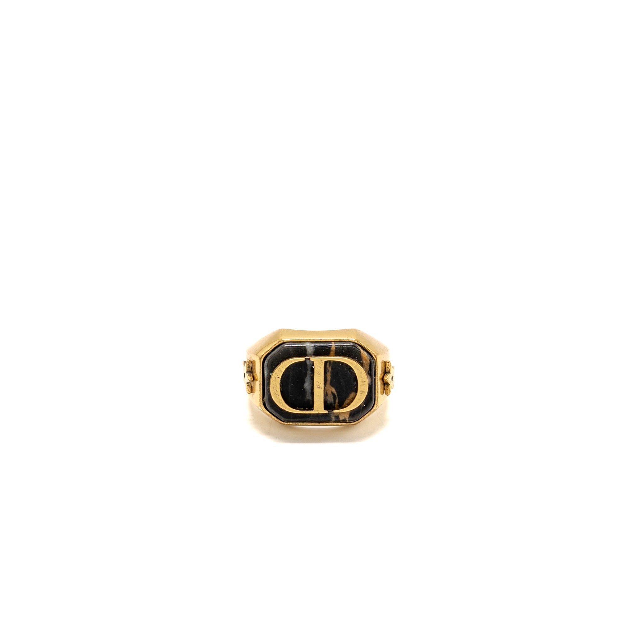 DIOR CD AND STAR RING GOLD TONE