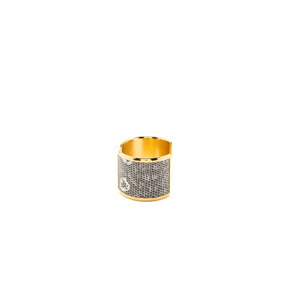 HERMES SIZE T3 OLYMPE CUFF BRACELET LIZARD OMBRÉ GHW