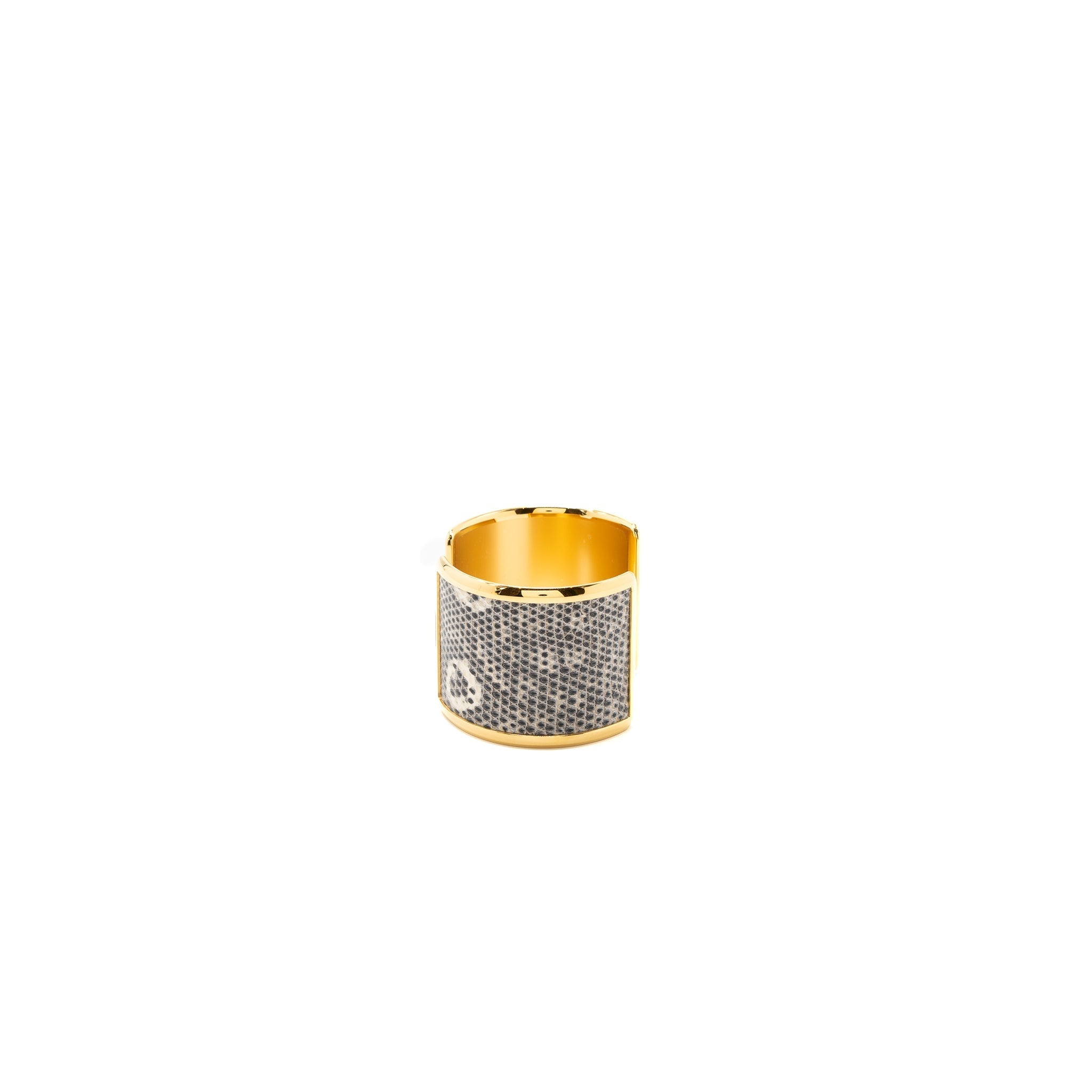 HERMES SIZE T3 OLYMPE CUFF BRACELET LIZARD OMBRÉ GHW