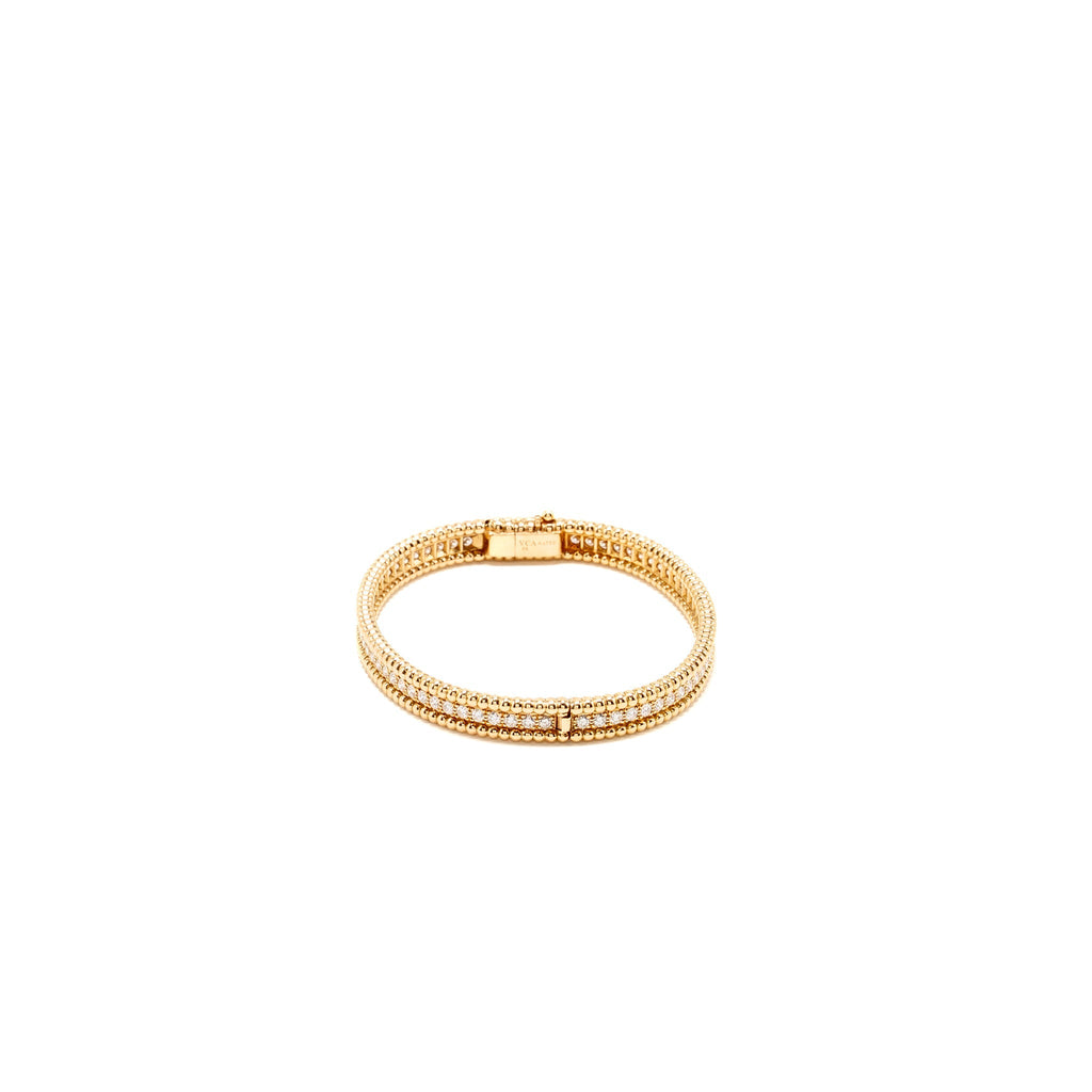 VAN CLEEF & ARPELS PERLEE DIAMONDS BRACELET, 1 ROW ROSE GOLD DIAMONDS