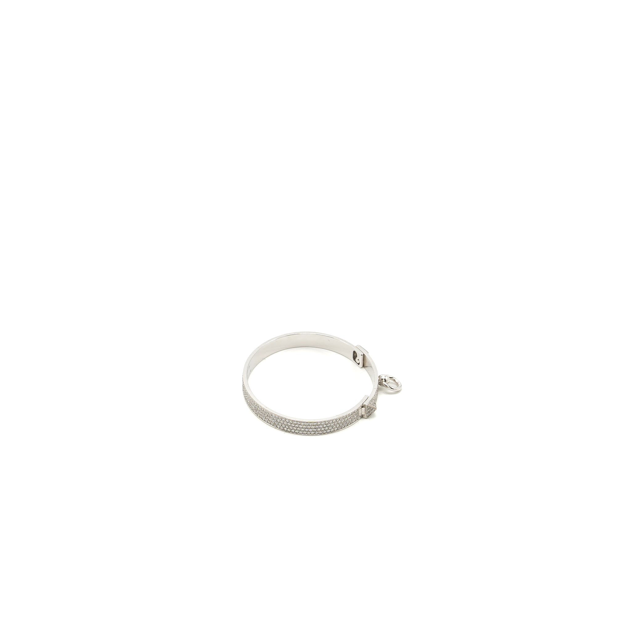 HERMES COLLIER DE CHIEN BRACELET WHITE GOLD /DIAMONDS