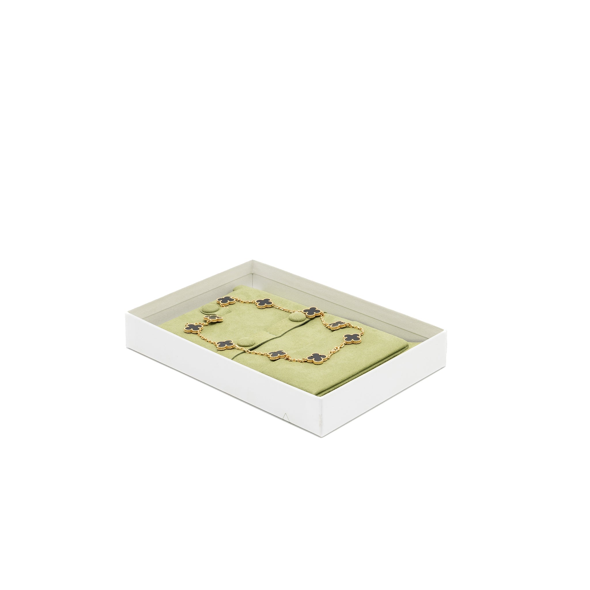 VAN CLEEF & ARPELS VINTAGE ALHAMBRA 10-MOTIF PENDANT ONYX YELLOW GOLD