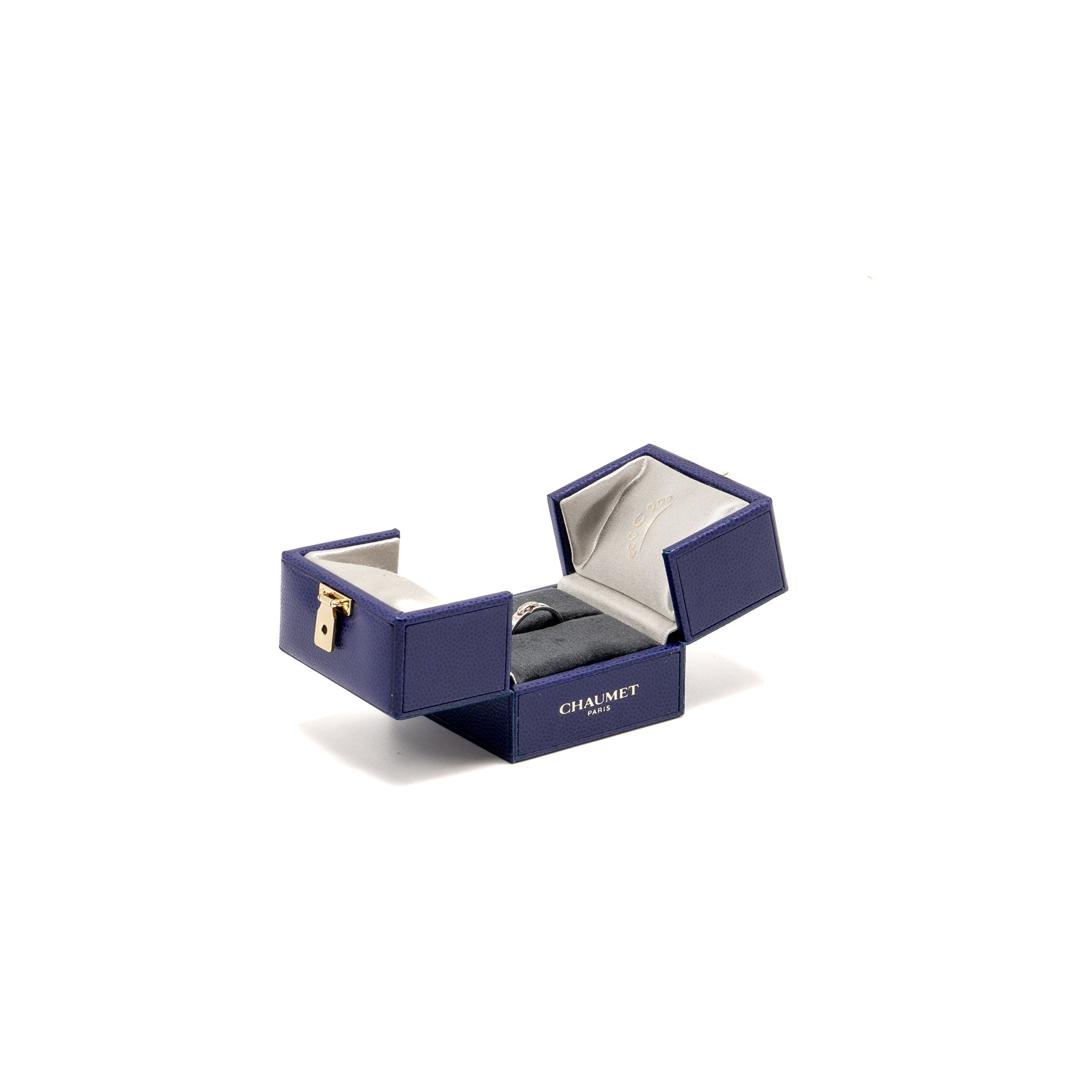 CHAUMET LIENS EVIDENCE WEDDING BAND PLATINUM WITH DIAMONDS, 3.2MM