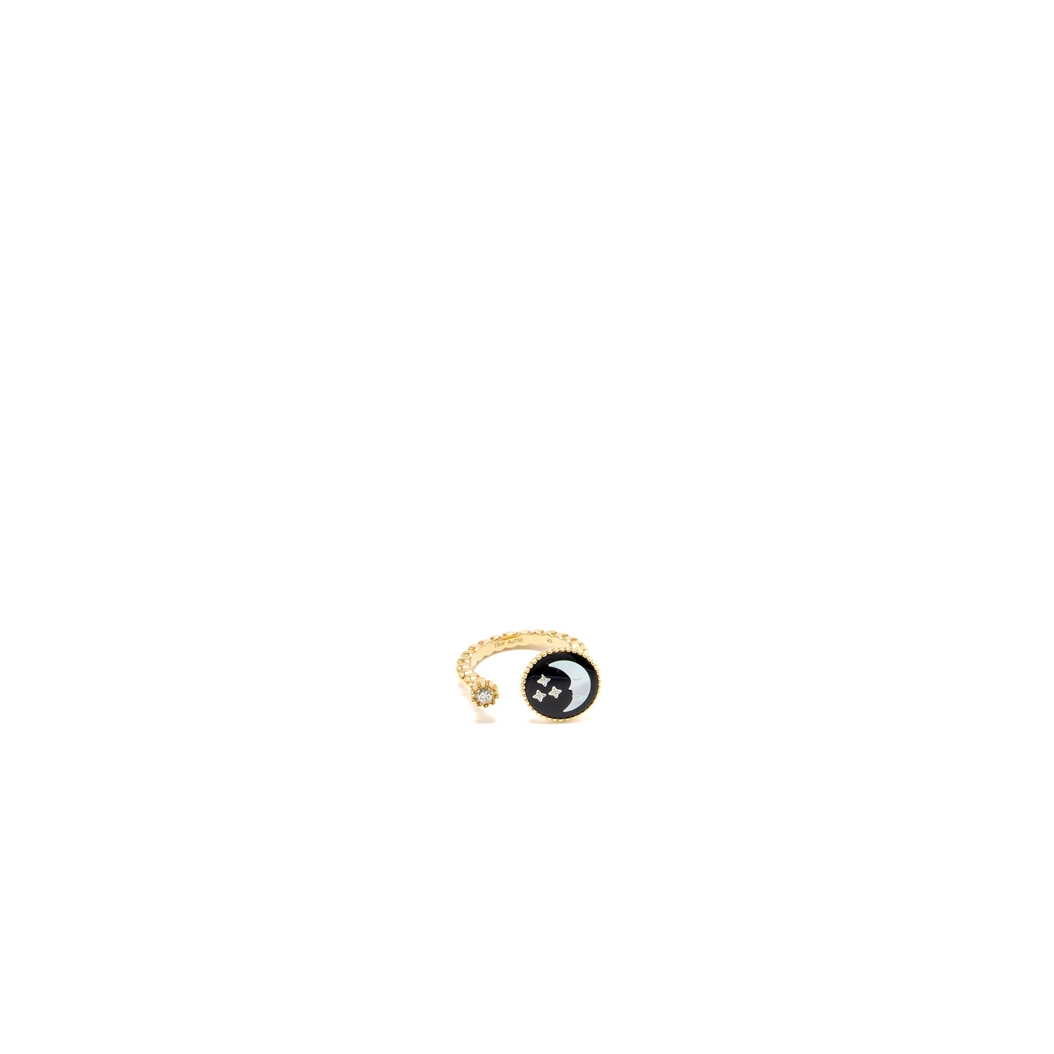 DIOR ROSE CELESTE RING YELLOW/WHITE GOLD/DIAMOND/ONYX/MOTHER OF PEARL