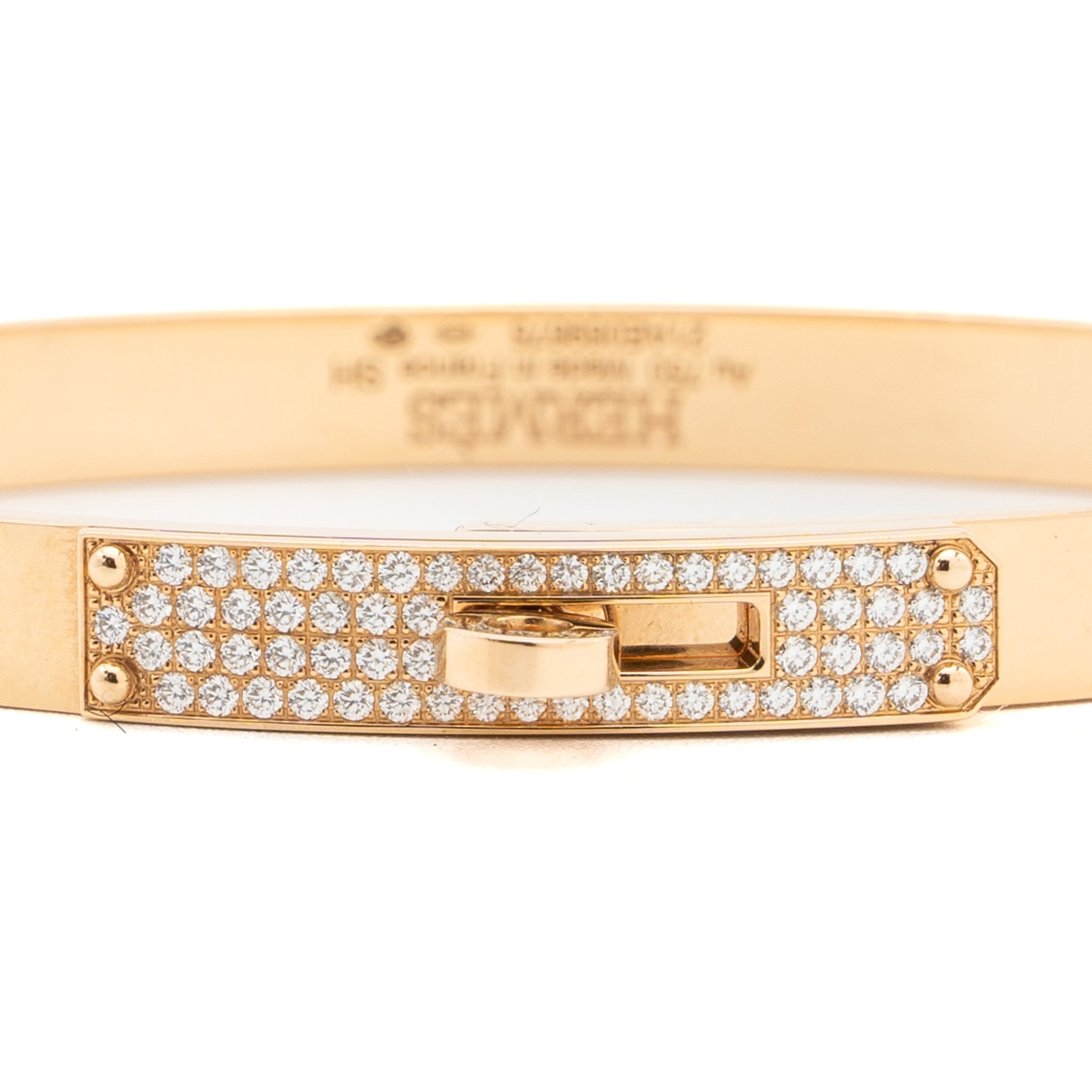 HERMES KELLY BRACELET ROSE GOLD WITH DIAMONDS