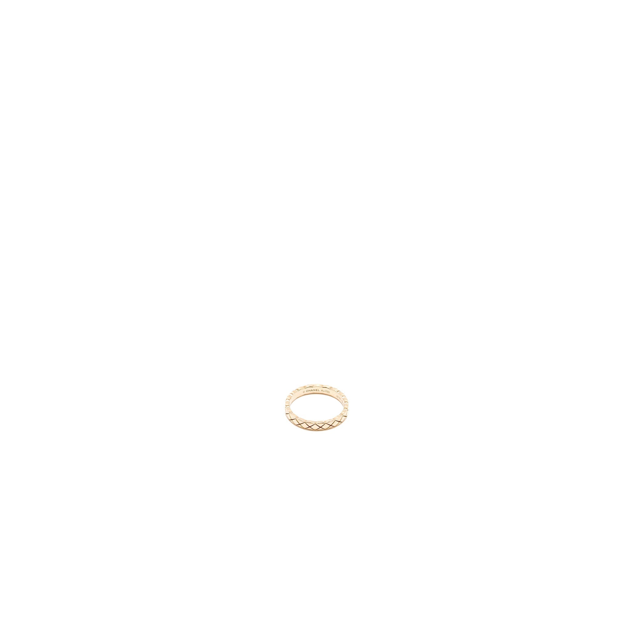 CHANEL MINI VERSION COCO CRUSH RING QUILTED MOTIF 18K BEIGE GOLD