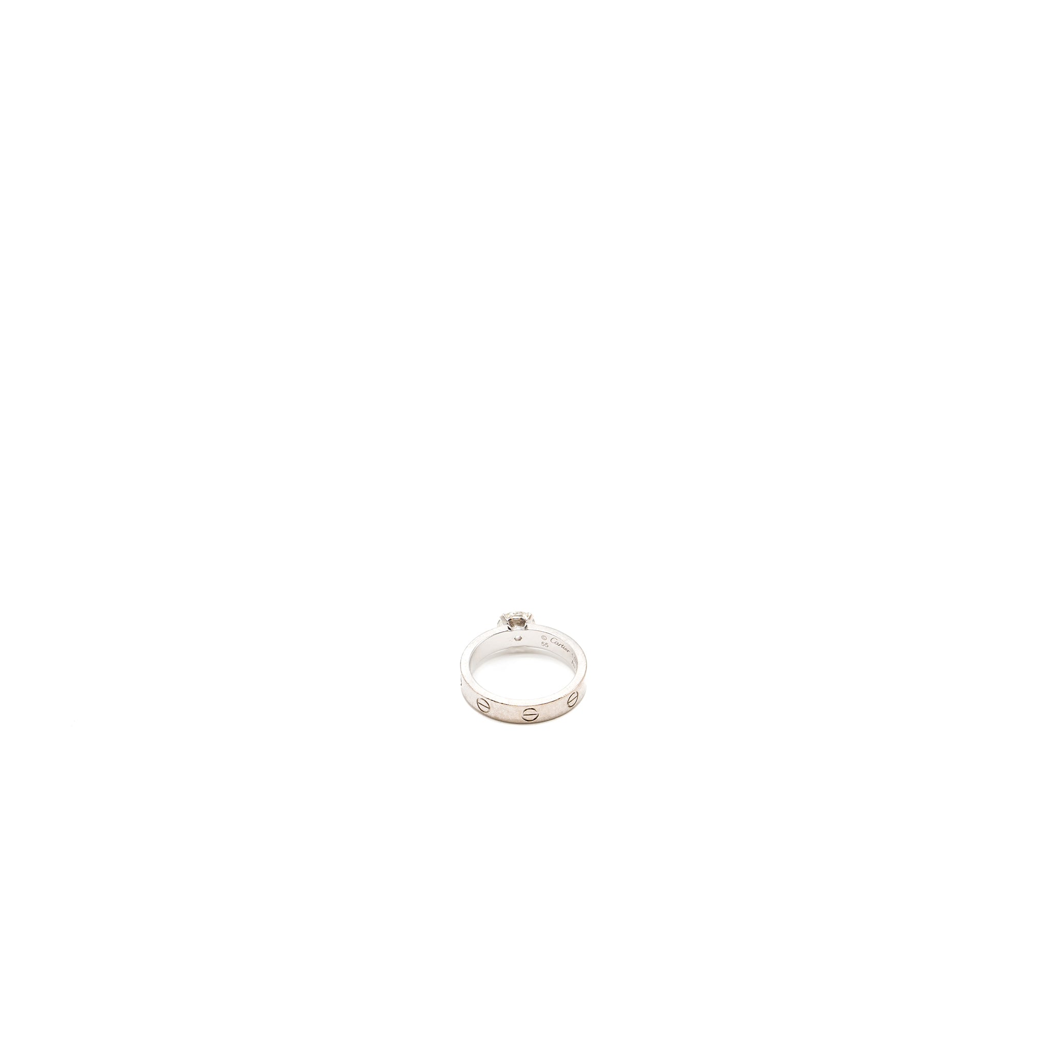 CARTIER RING SOLITAIRE LOVE WHITE GOLD RHODIUM-PLATED 55-DIAMOND