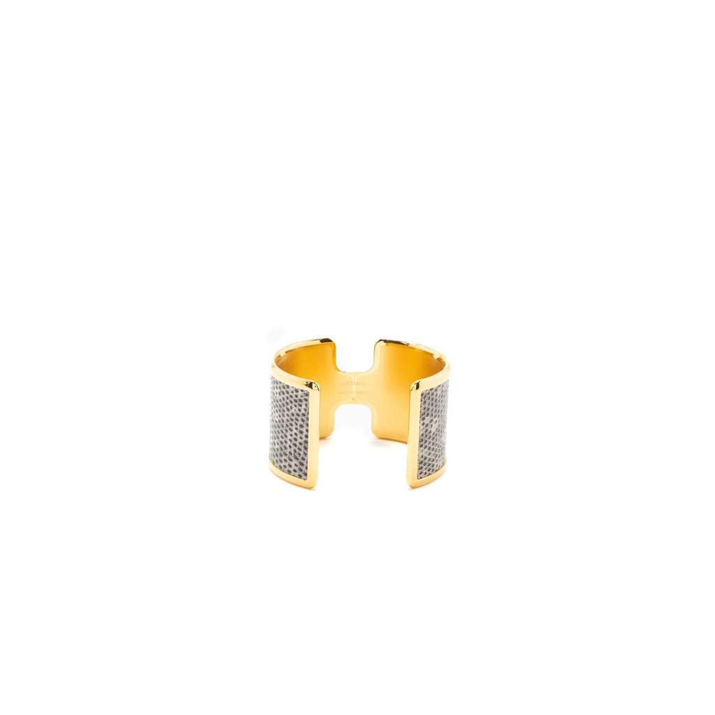 HERMES SIZE T3 OLYMPE CUFF BRACELET LIZARD OMBRÉ GHW