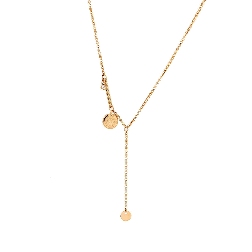 HERMES EX-LIBRIS PENDANT ROSE GOLD/DIAMOND