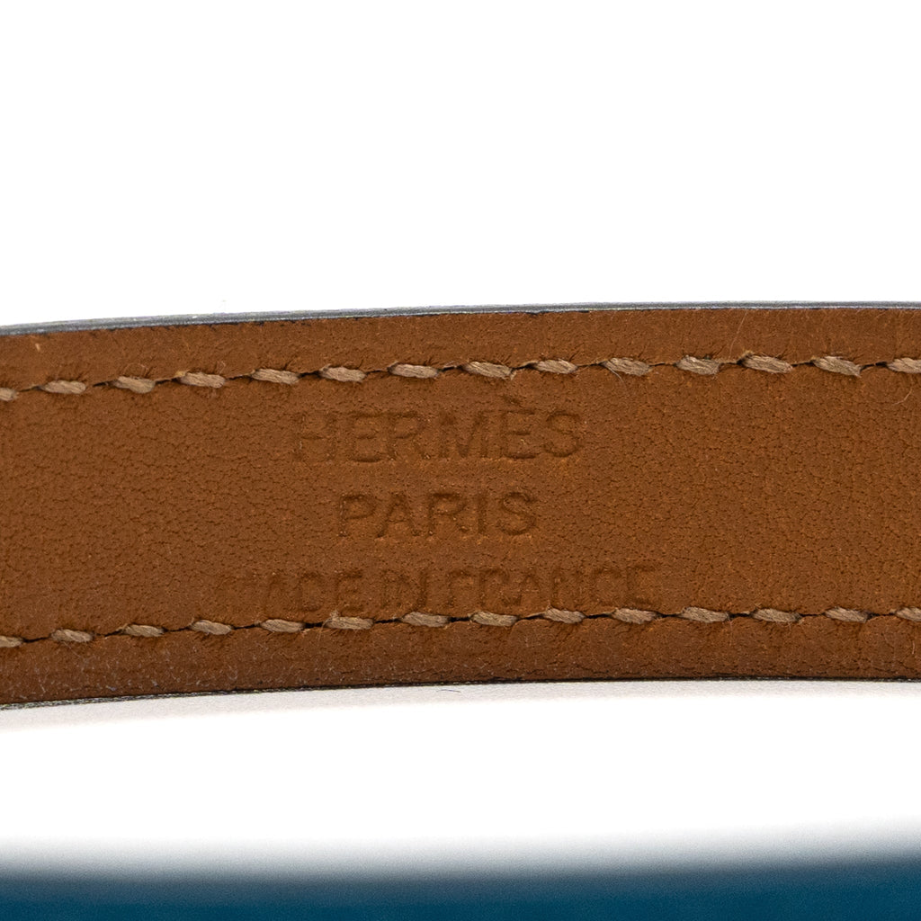 HERMES SIZE T1 KELLY DOUBLE TOUR BRACELET GREEN/BLUE SHW (2 ITEMS SELL IN A SET)