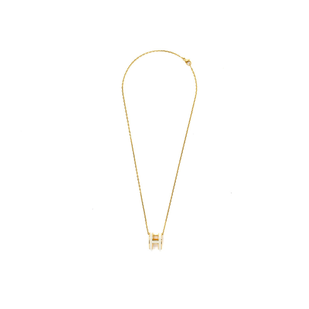 HERMES POP H PENDANTS BLANC GHW