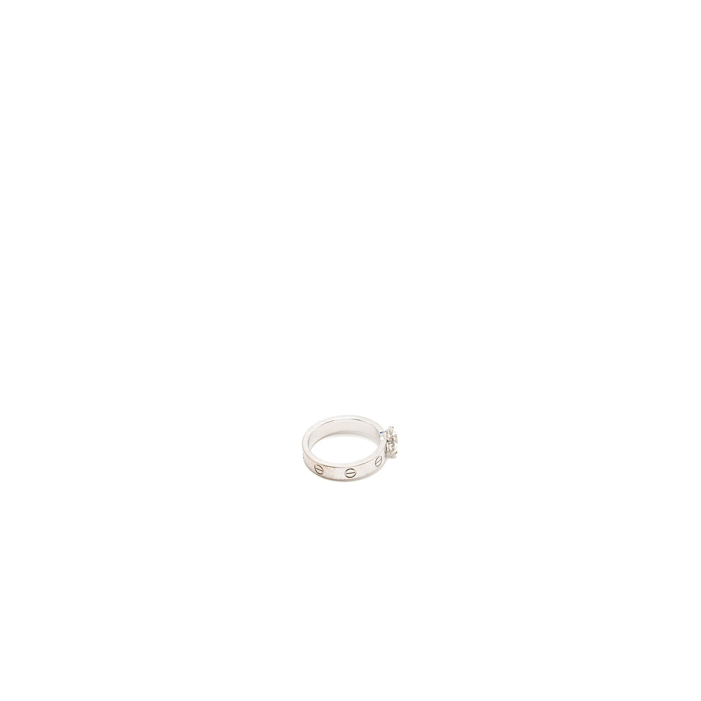 CARTIER RING SOLITAIRE LOVE WHITE GOLD RHODIUM-PLATED 55-DIAMOND