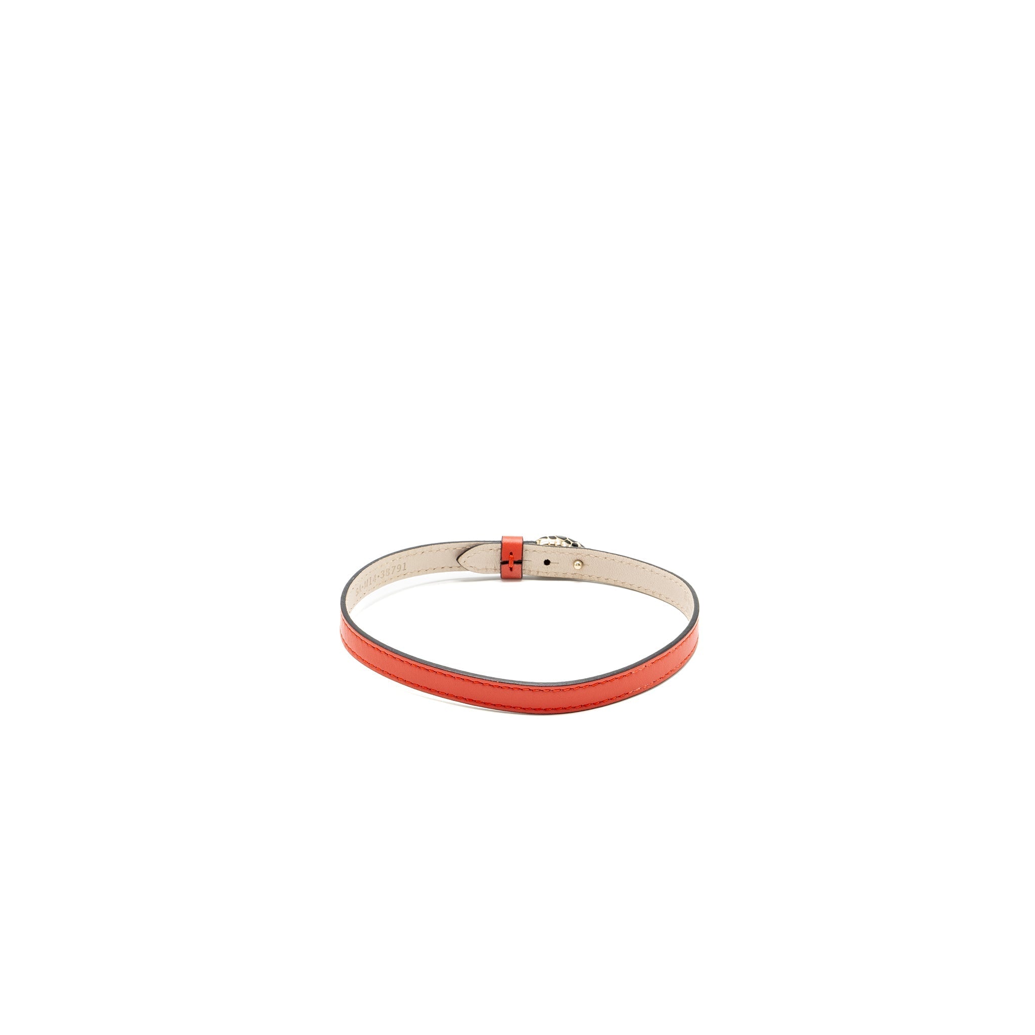 BVLGARI SERPENTI FOREVER BRACELET LEATHER RED LGHW