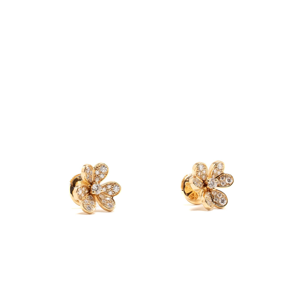 VAN CLEEF & ARPELS FRIVOLE EARRINGS ROSE GOLD/DIAMONDS