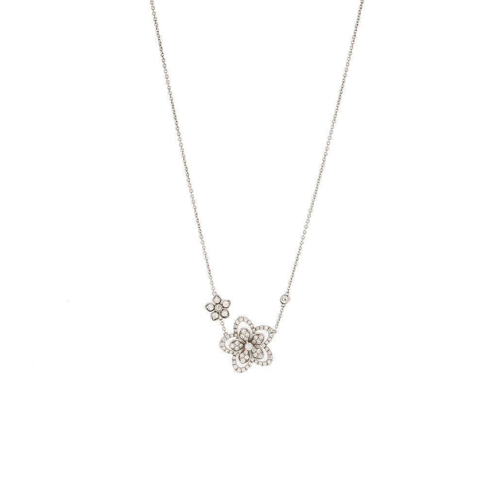 GRAFF WILD FLOWER DOUBLE DIAMOND PENDANT WHITE GOLD, DIAMONDS