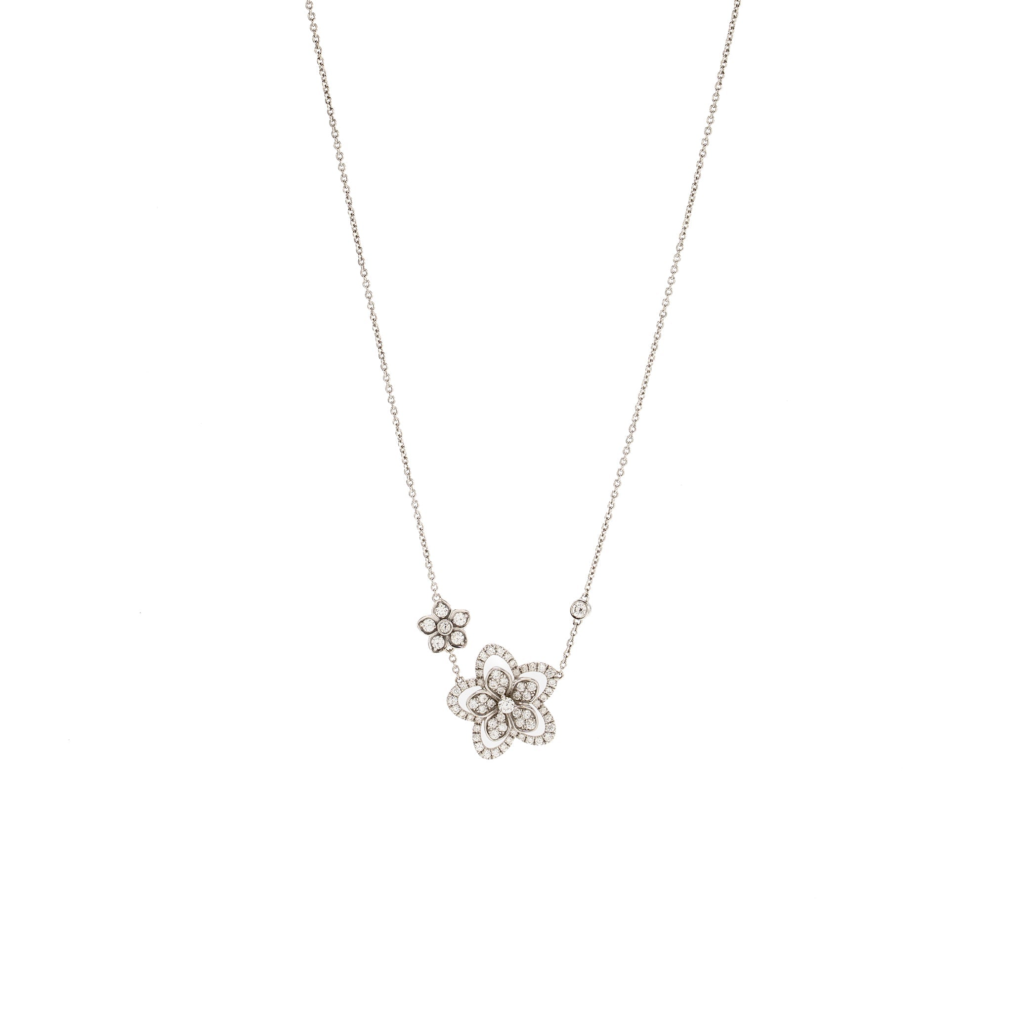 GRAFF WILD FLOWER DOUBLE DIAMOND PENDANT WHITE GOLD, DIAMONDS