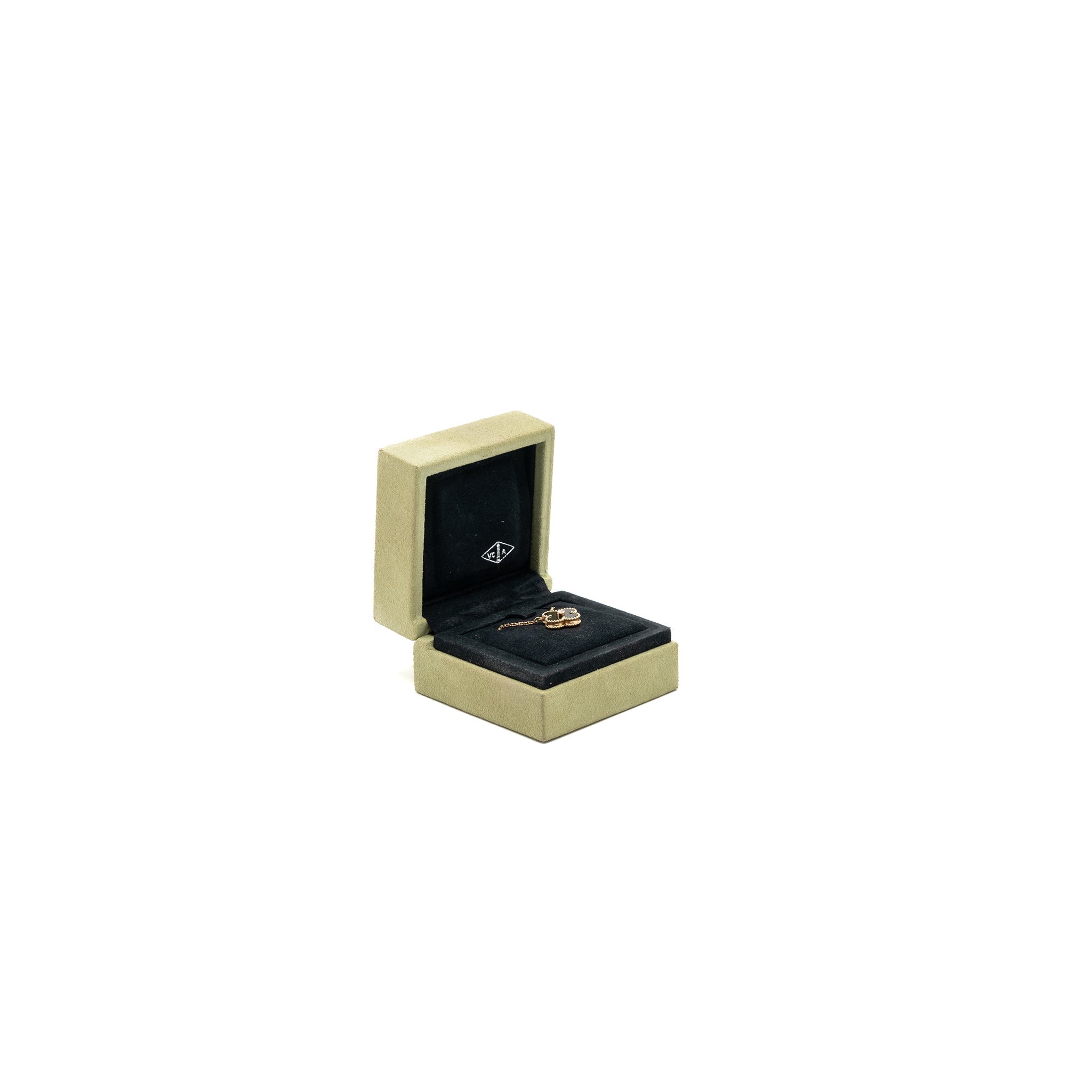 VAN CLEEF & ARPELS VINTAGE ALHAMBRA PENDANT ONYX ROSE GOLD DIAMOND