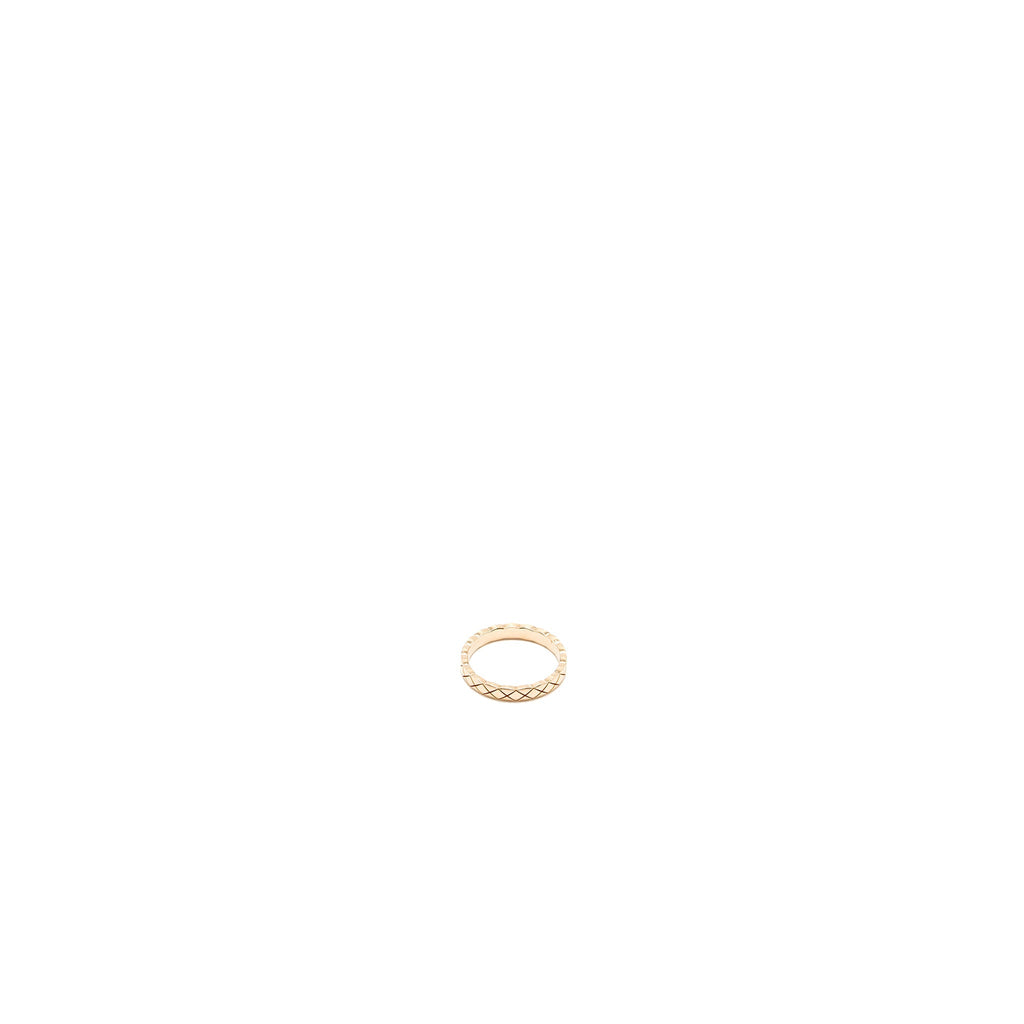 CHANEL MINI VERSION COCO CRUSH RING QUILTED MOTIF 18K BEIGE GOLD