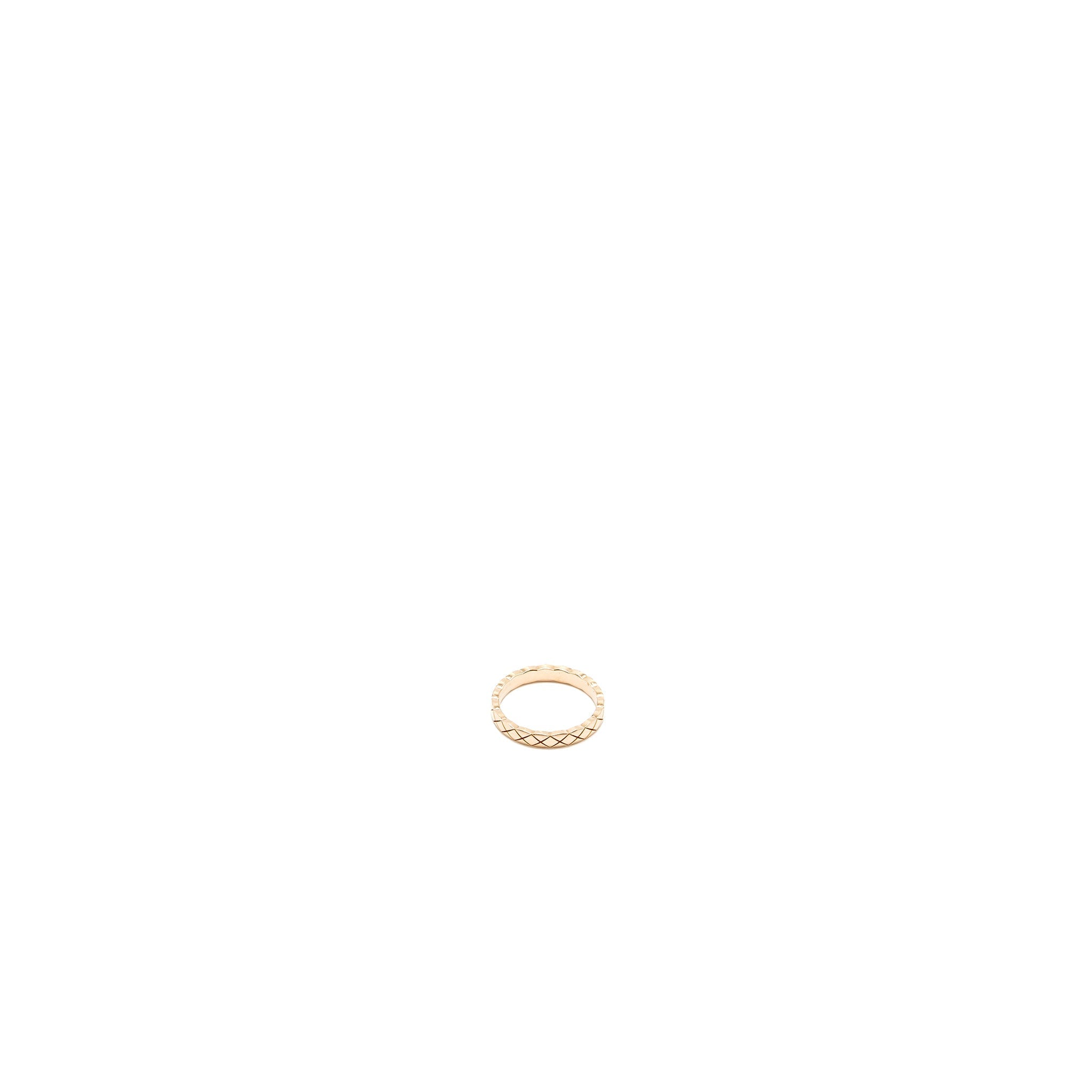 CHANEL MINI VERSION COCO CRUSH RING QUILTED MOTIF 18K BEIGE GOLD