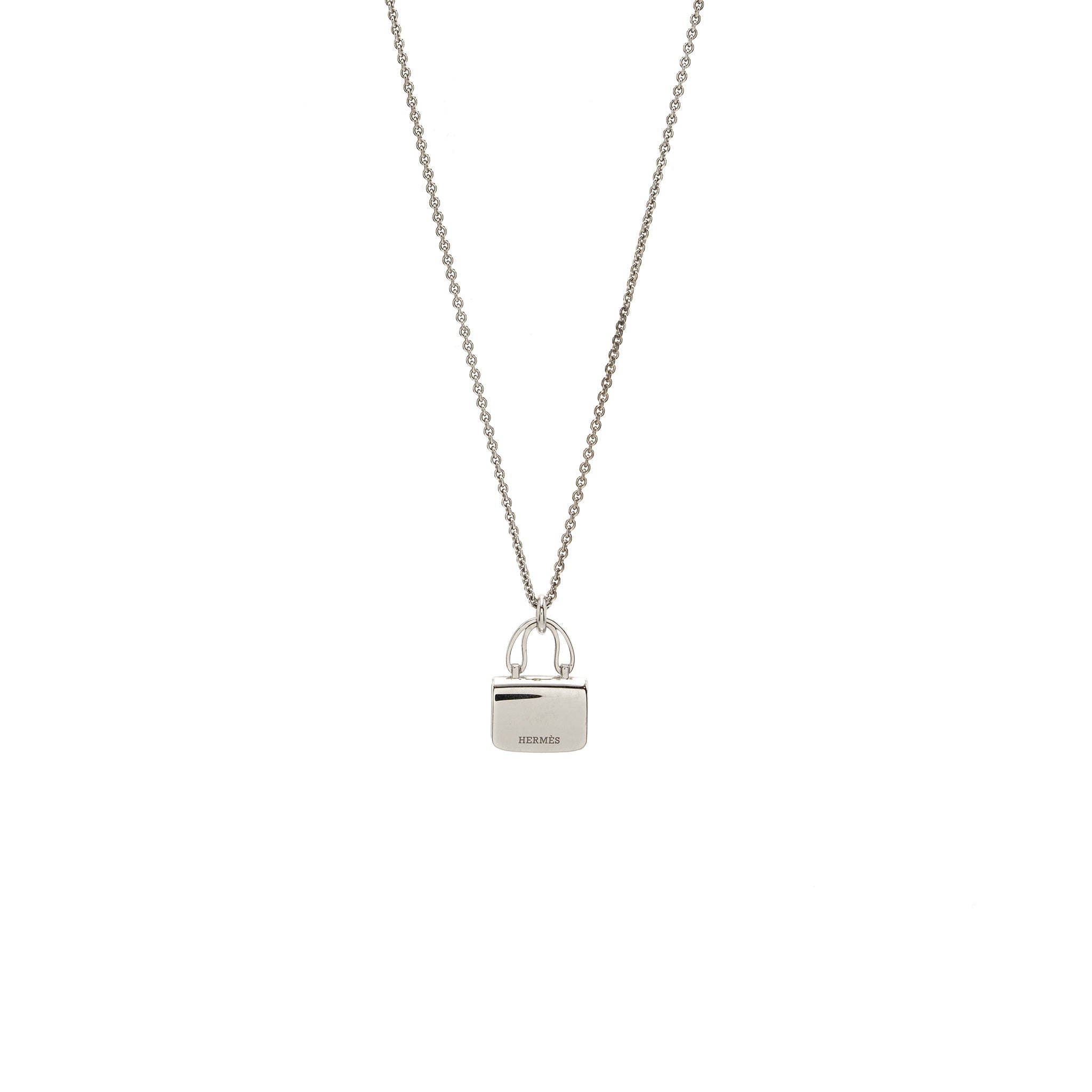 HERMES CONSTANCE AMULETTE PENDANT WHITE GOLD DIAMONDS