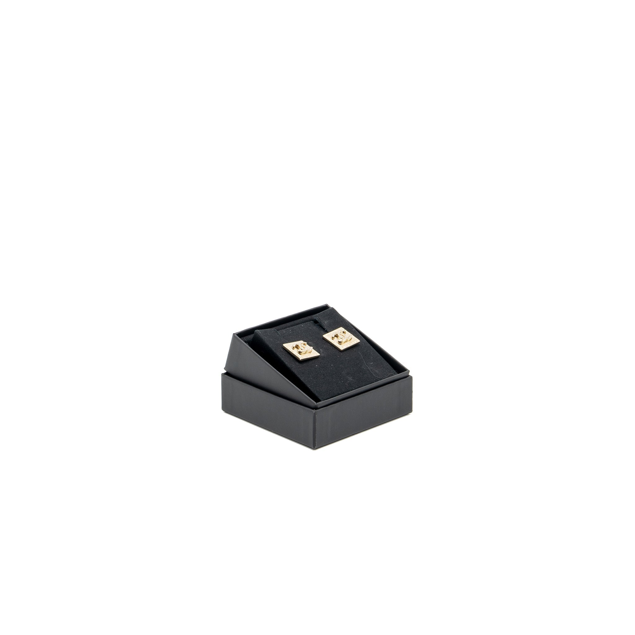 CHANEL SQUARE CC LOGO CRYSTAL LIGHT GOLD TONE