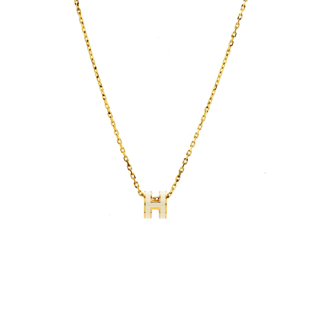 HERMES MINI POP H PENDANT BLANC GHW