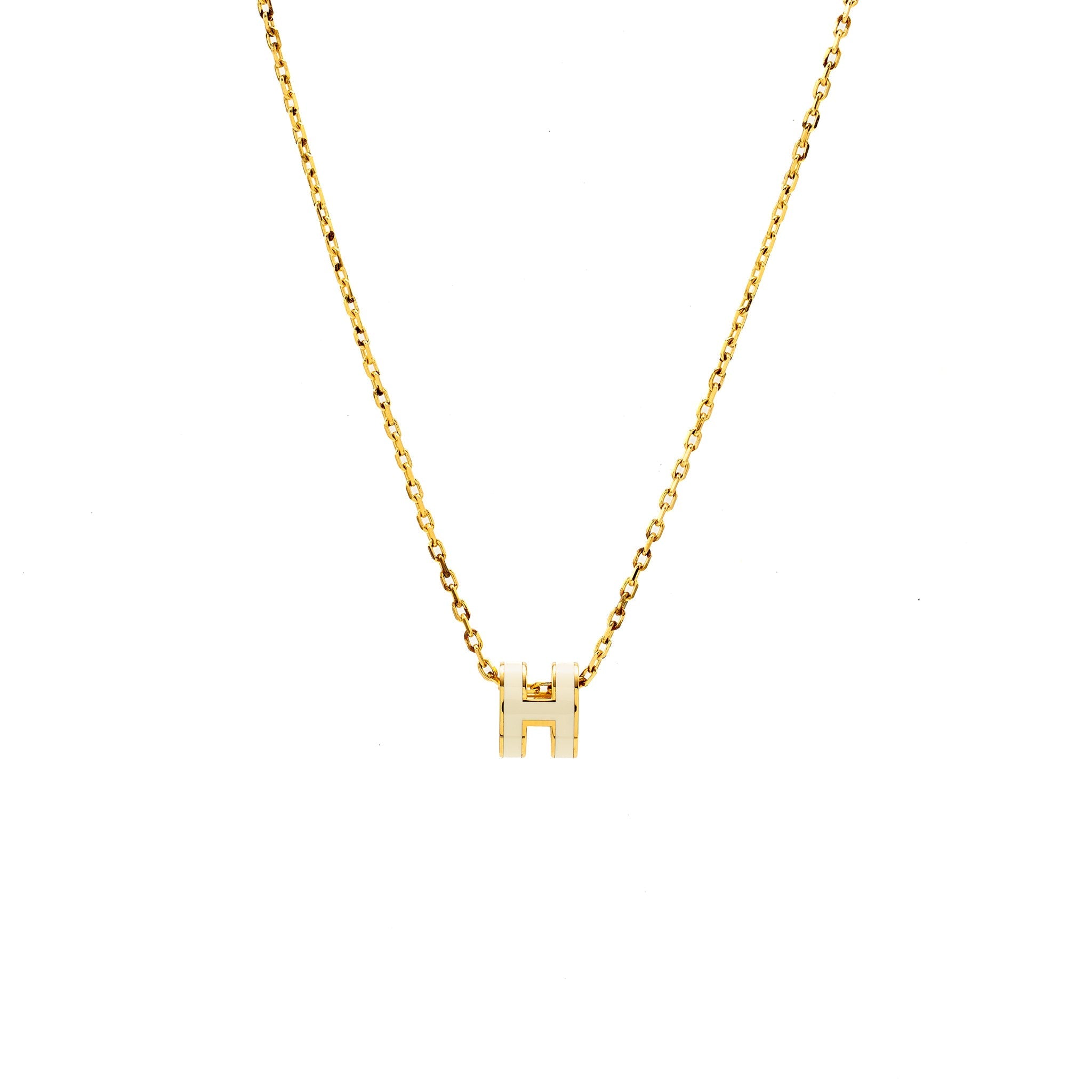HERMES MINI POP H PENDANT BLANC GHW