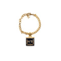 CHANEL NO.5 CHAIN BRACELET BLACK / WHITE GHW