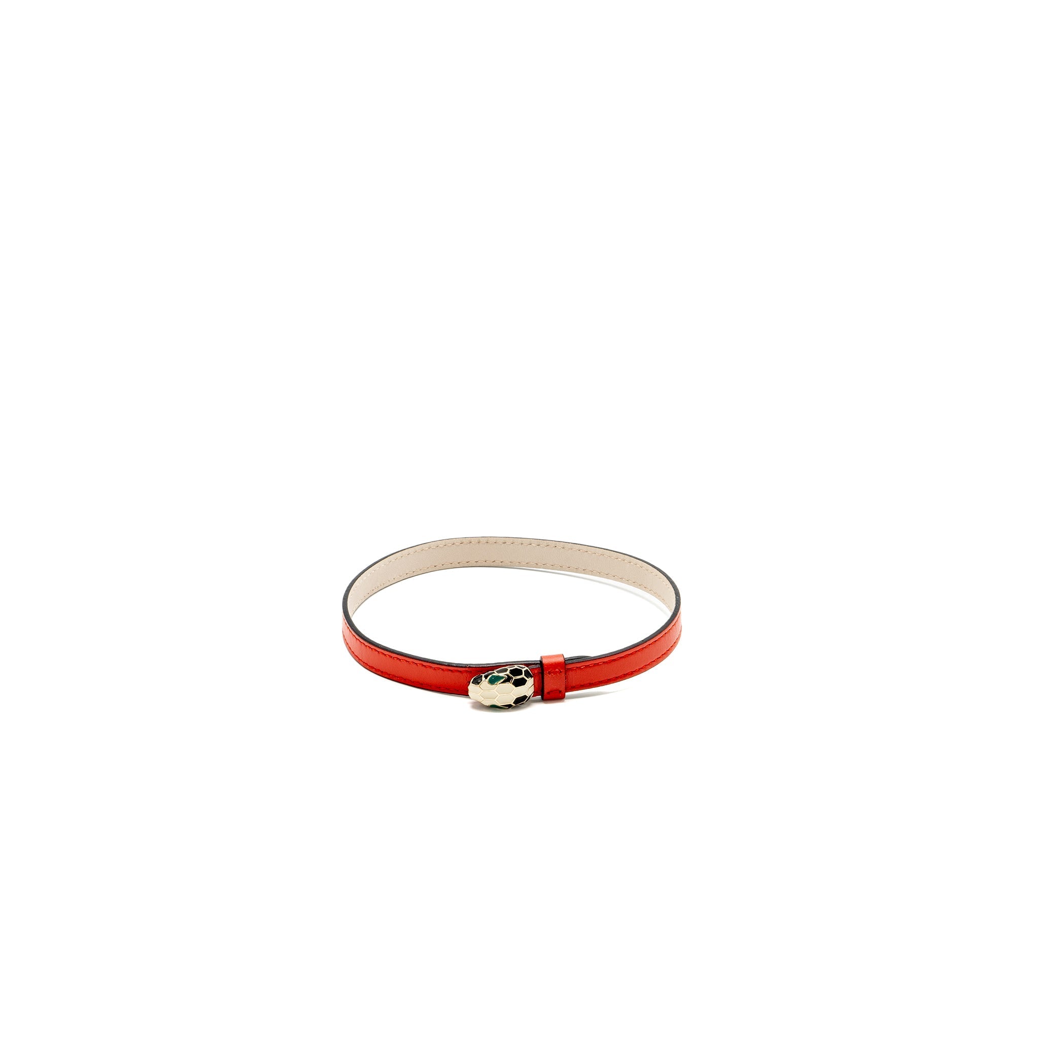 BVLGARI SERPENTI FOREVER BRACELET LEATHER RED LGHW