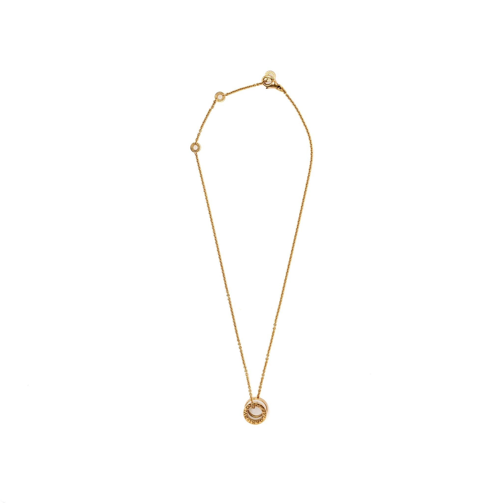 BVLGARI B.ZERO1 NECKLACE 18KT ROSE GOLD / WHITE CERAMIC