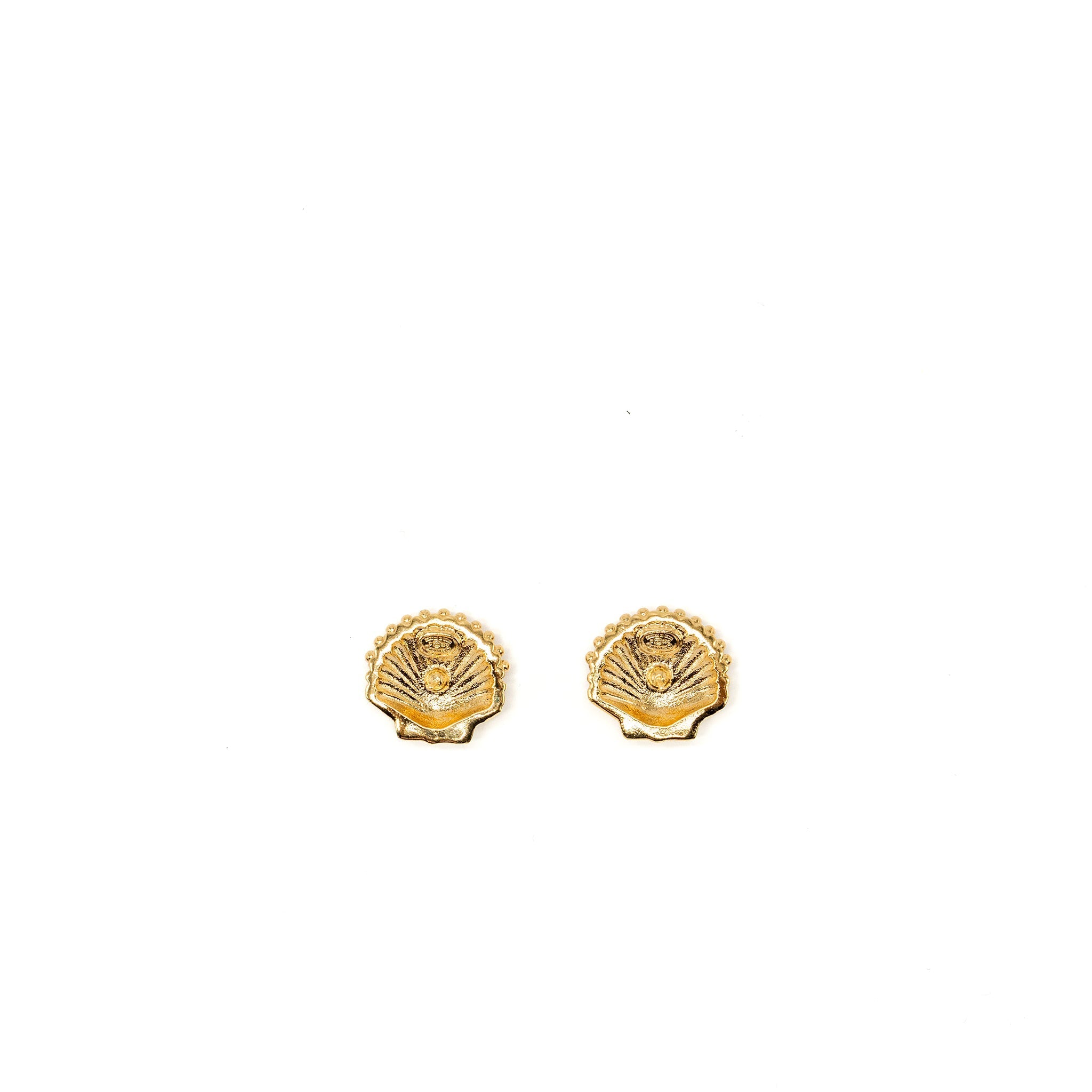 CHANEL CC LOGO SHELL EARRINGS MULTICOLOUR CRYSTAL GOLD TONE
