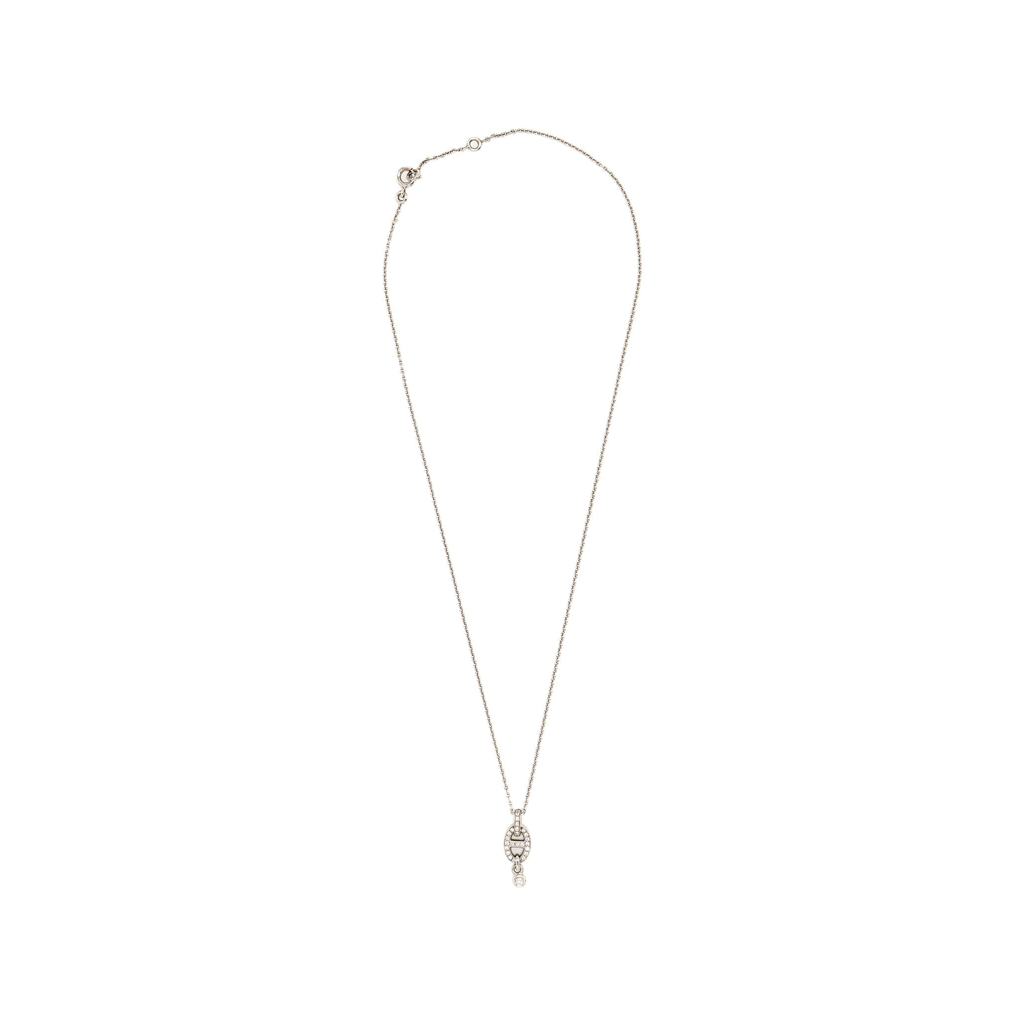HERMES CHAINE D’ANCRE PENDANT PM WHITE GOLD DIAMONDS
