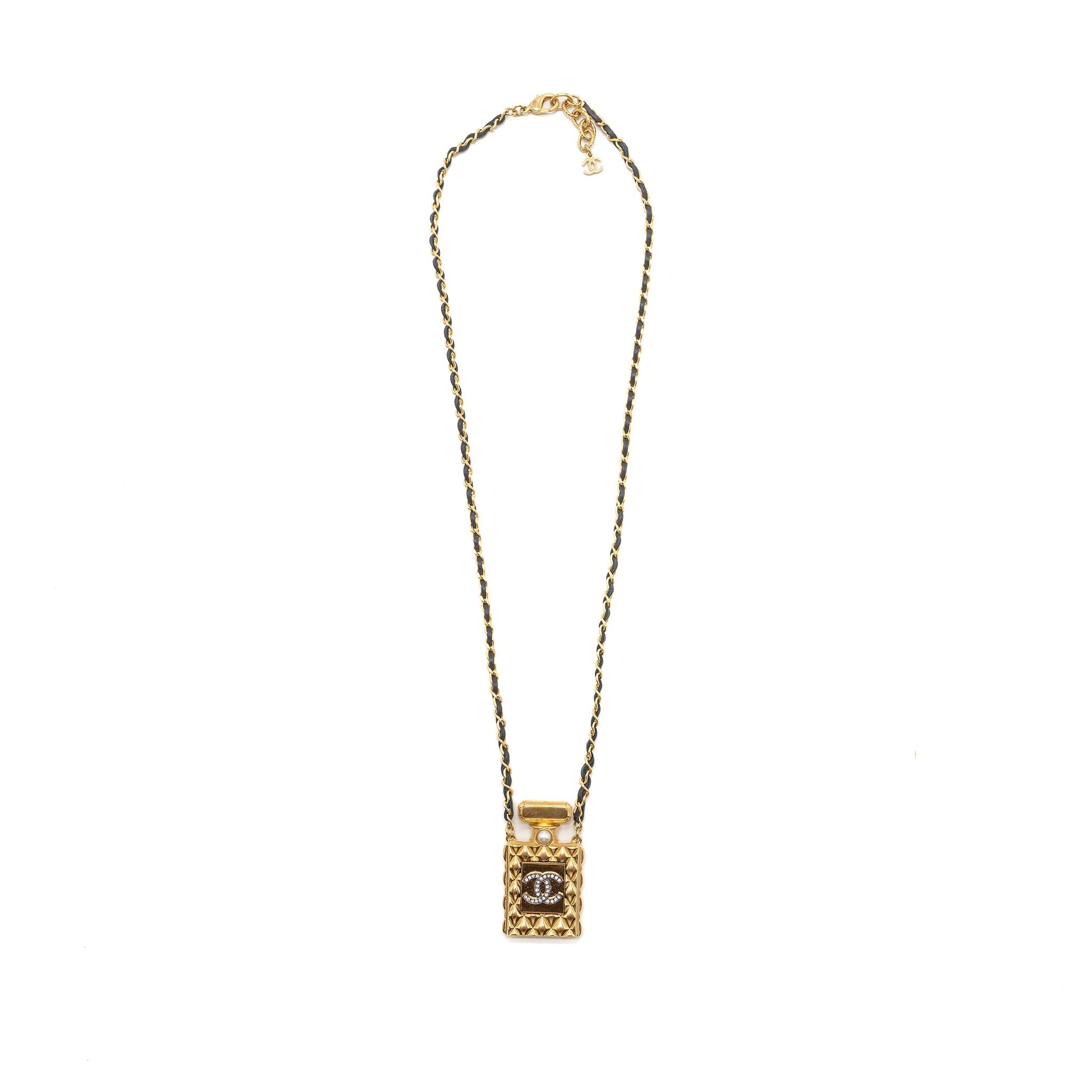 CHANEL LARGE MODEL PERFUME BOTTLE NECKLACE GHW