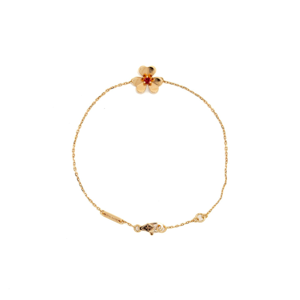 VAN CLEEF & ARPELS FRIVOLE BRACELET ROSE GOLD WITH RUBY STONE