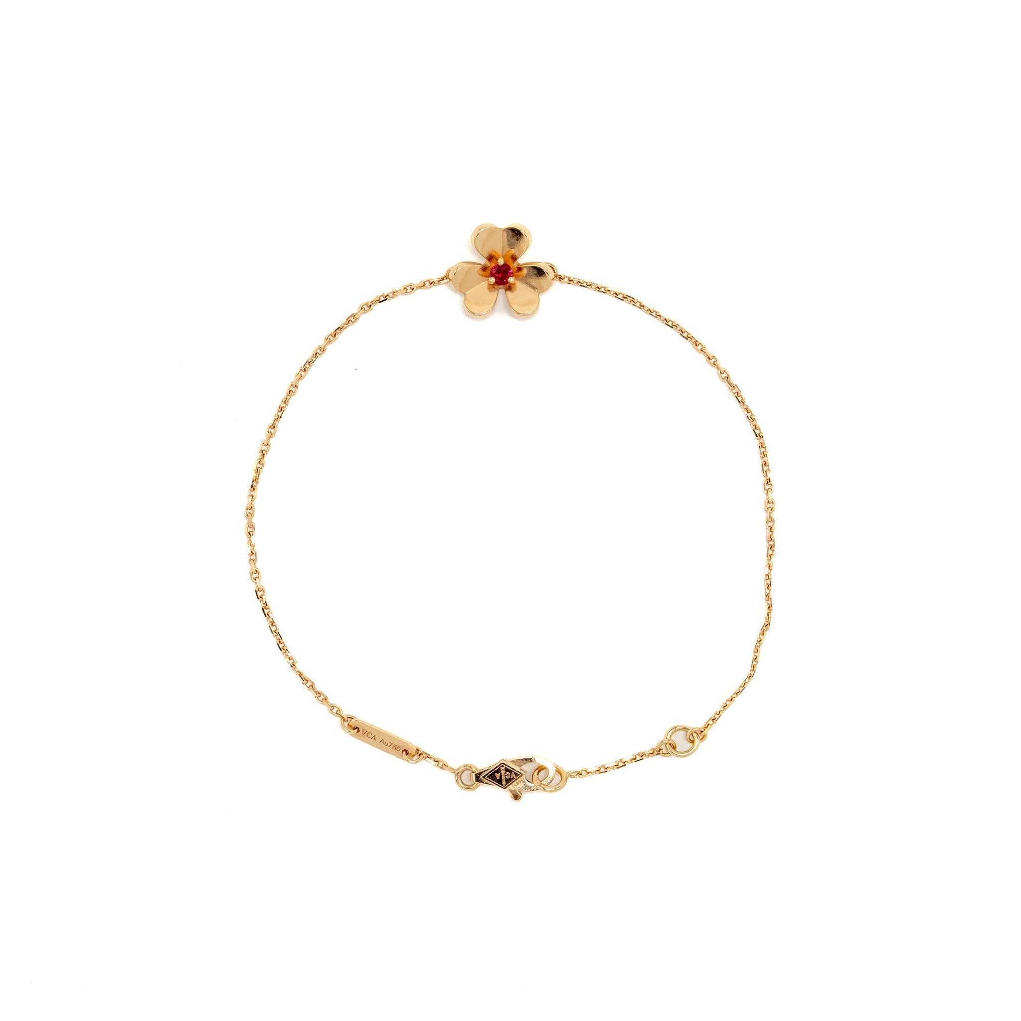VAN CLEEF & ARPELS FRIVOLE BRACELET ROSE GOLD WITH RUBY STONE