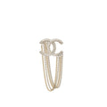 CHANEL CHAINS DROP CC LOGO BROOCH CRYSTAL SILVER/LIGHT GOLD TONE