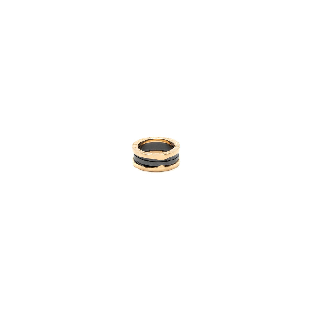 BVLGARI B.ZERO1 RING BLACK CERAMIC ROSE GOLD