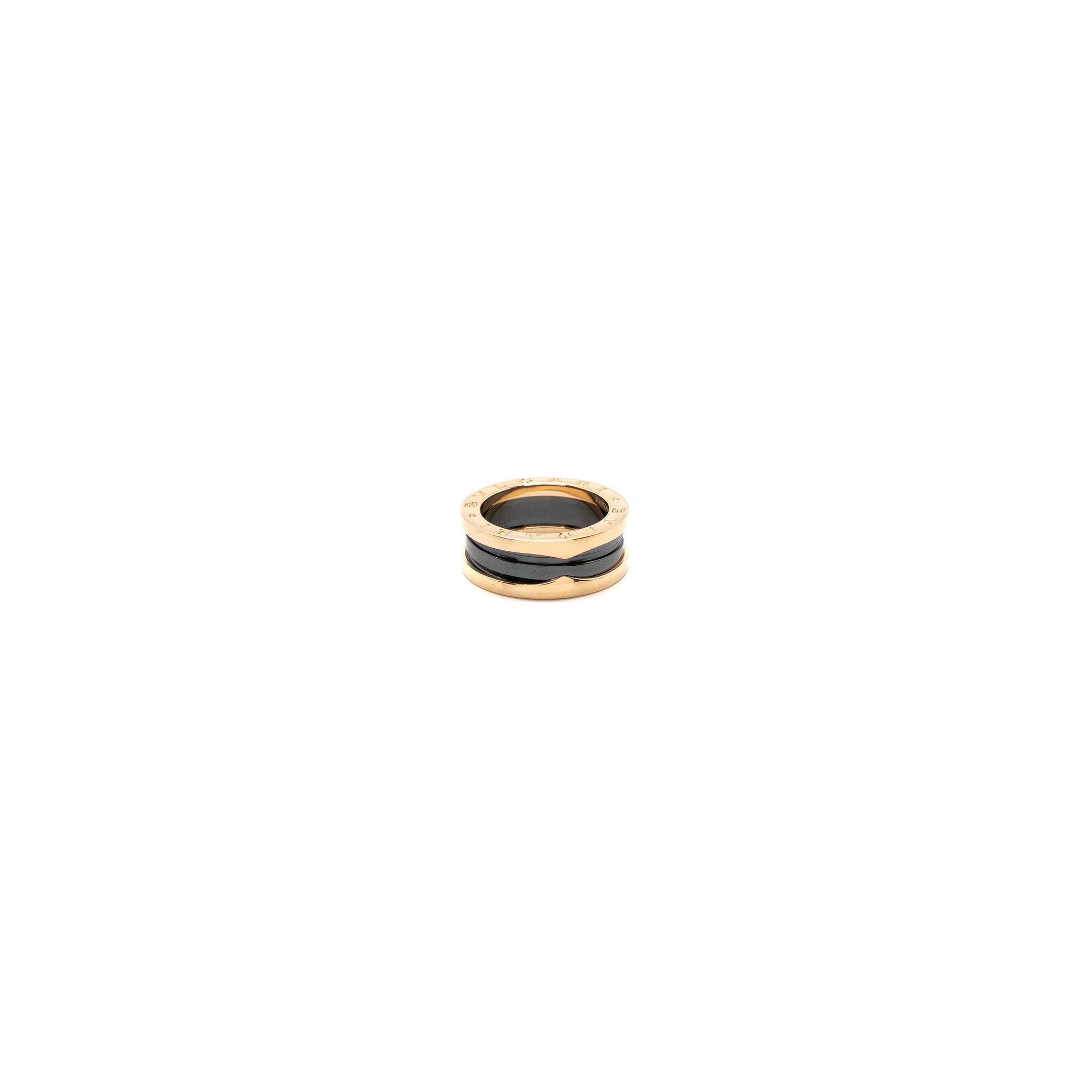 BVLGARI B.ZERO1 RING BLACK CERAMIC ROSE GOLD