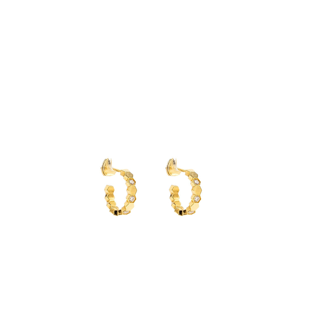 CHAUMET BEE MY LOVE HOOP EARRINGS YELLOW GOLD, DIAMONDS