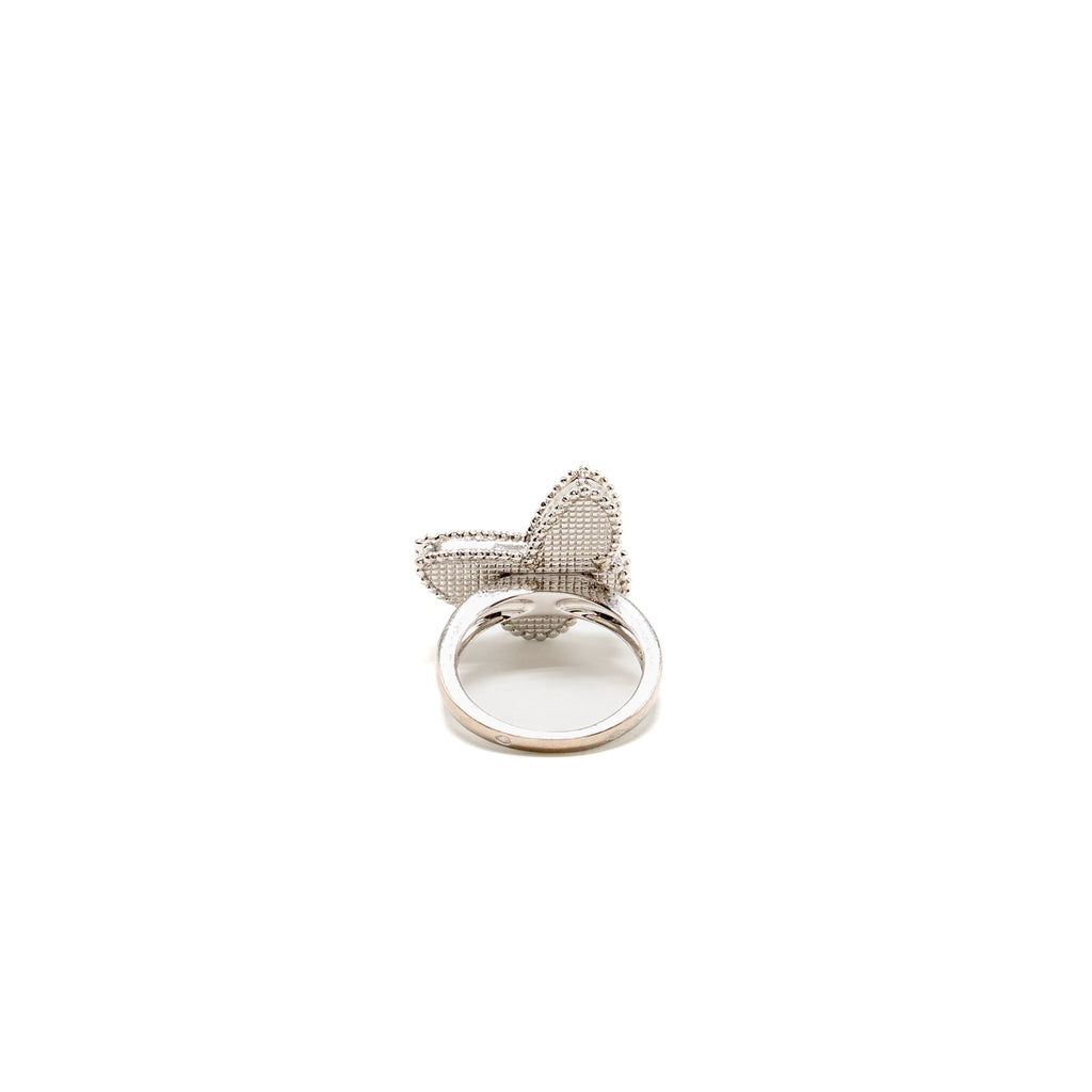 VAN CLEEF & ARPELS LUCKY ALHAMBRA BUTTERFLY RING WHITE GOLD, TURQUOISE