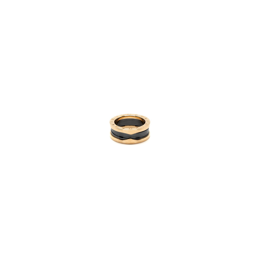 BVLGARI B.ZERO1 RING BLACK CERAMIC ROSE GOLD