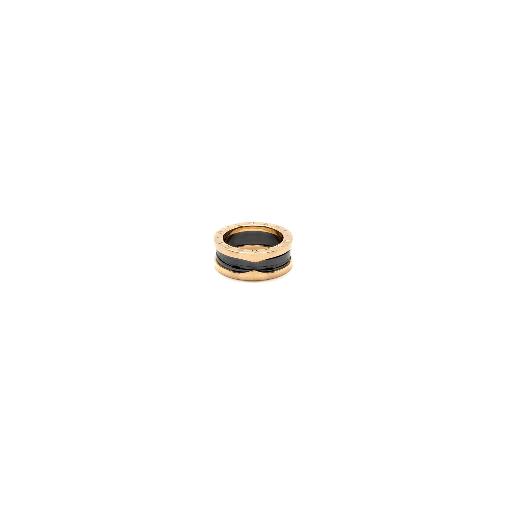 BVLGARI B.ZERO1 RING BLACK CERAMIC ROSE GOLD