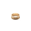 BVLGARI B.ZERO1 RING STUDDED SPIRAL/BLACK CERAMIC ROSE GOLD