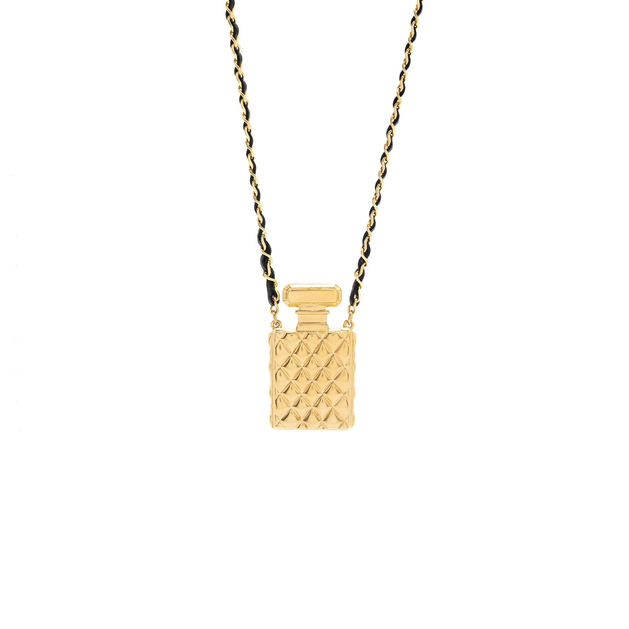 CHANEL LARGE MODEL PERFUME BOTTLE NECKLACE GHW