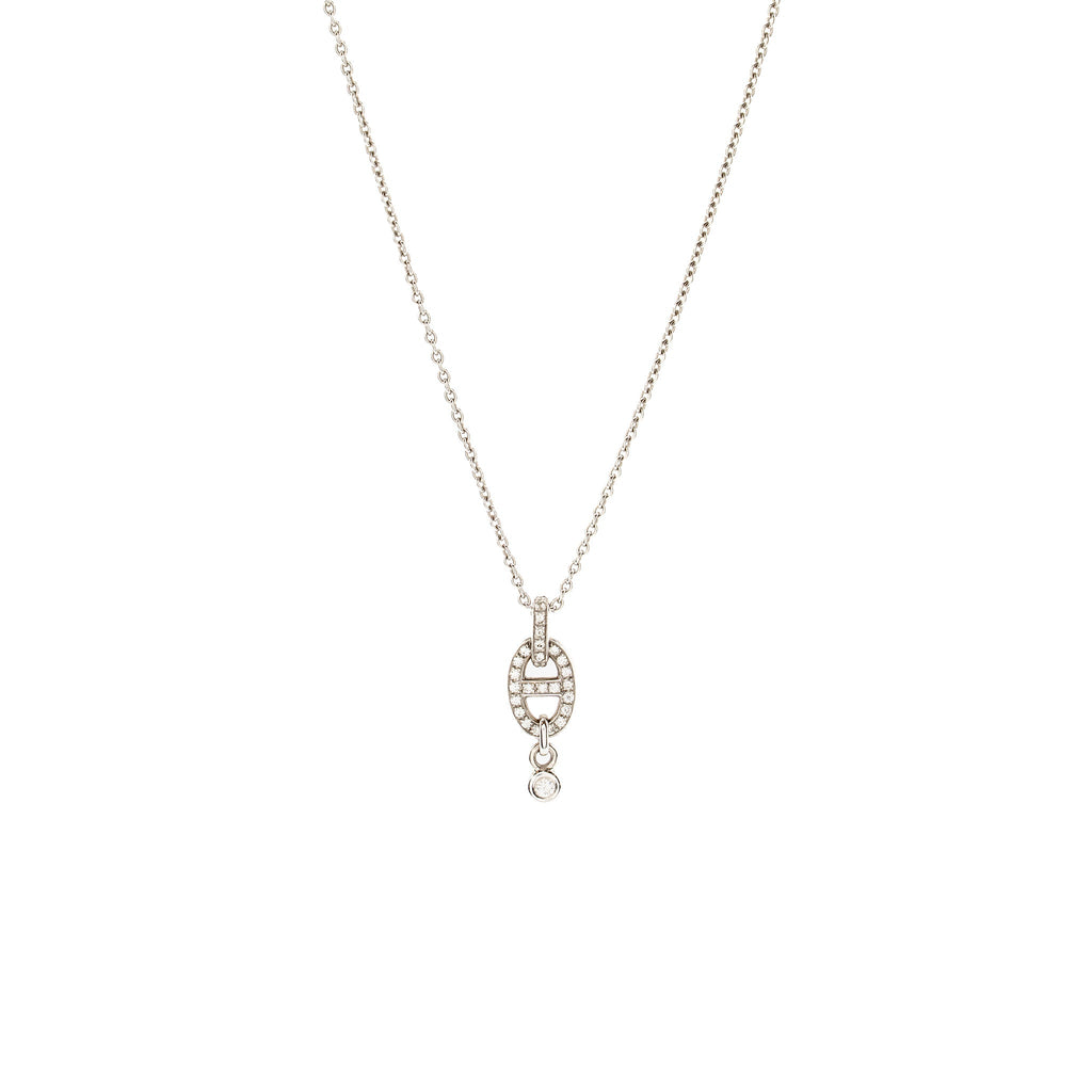 HERMES CHAINE D’ANCRE PENDANT PM WHITE GOLD DIAMONDS