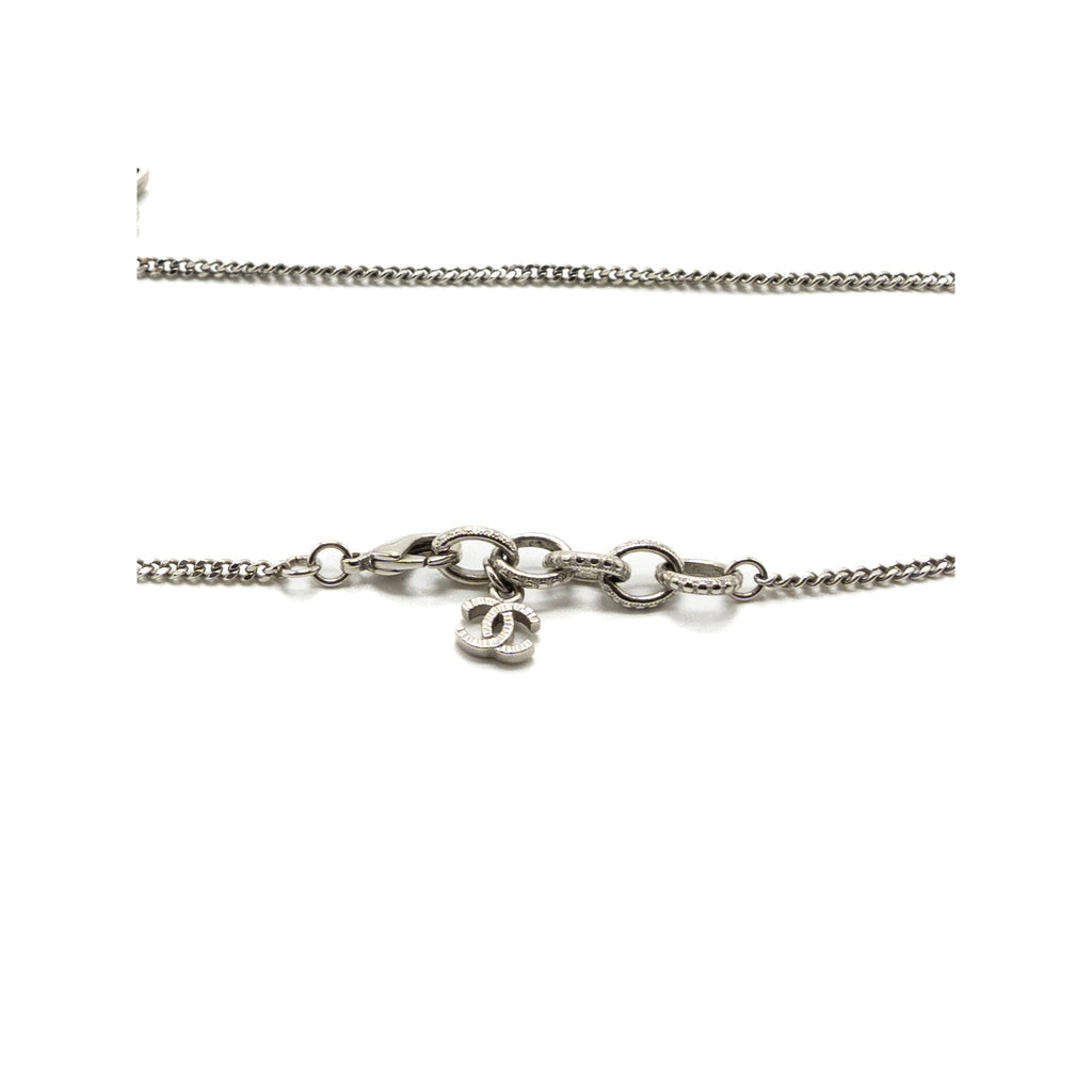 CHANEL STAR NECKLACE WITH CC LOGO GREY WITH RUTHENIUM HARDWARE