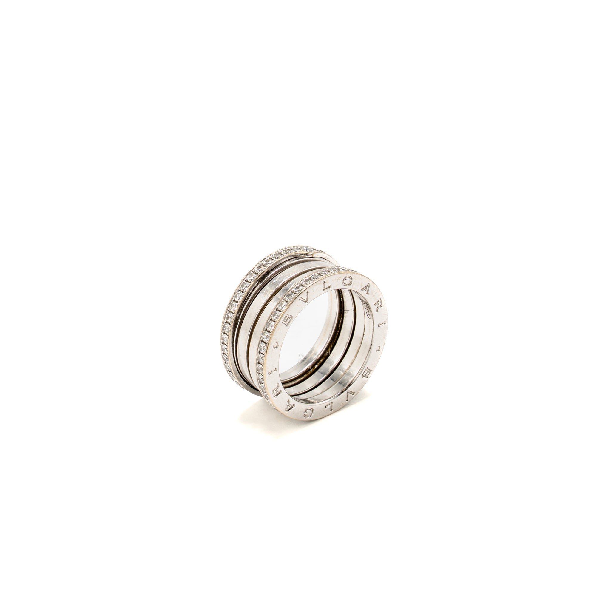 BVLGARI B.ZERO1 RING FOUR-BAND WHITE GOLD WITH DIAMONDS