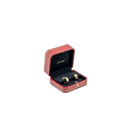 CARTIER LOVE EARRINGS YELLOW GOLD, 2 DIAMONDS