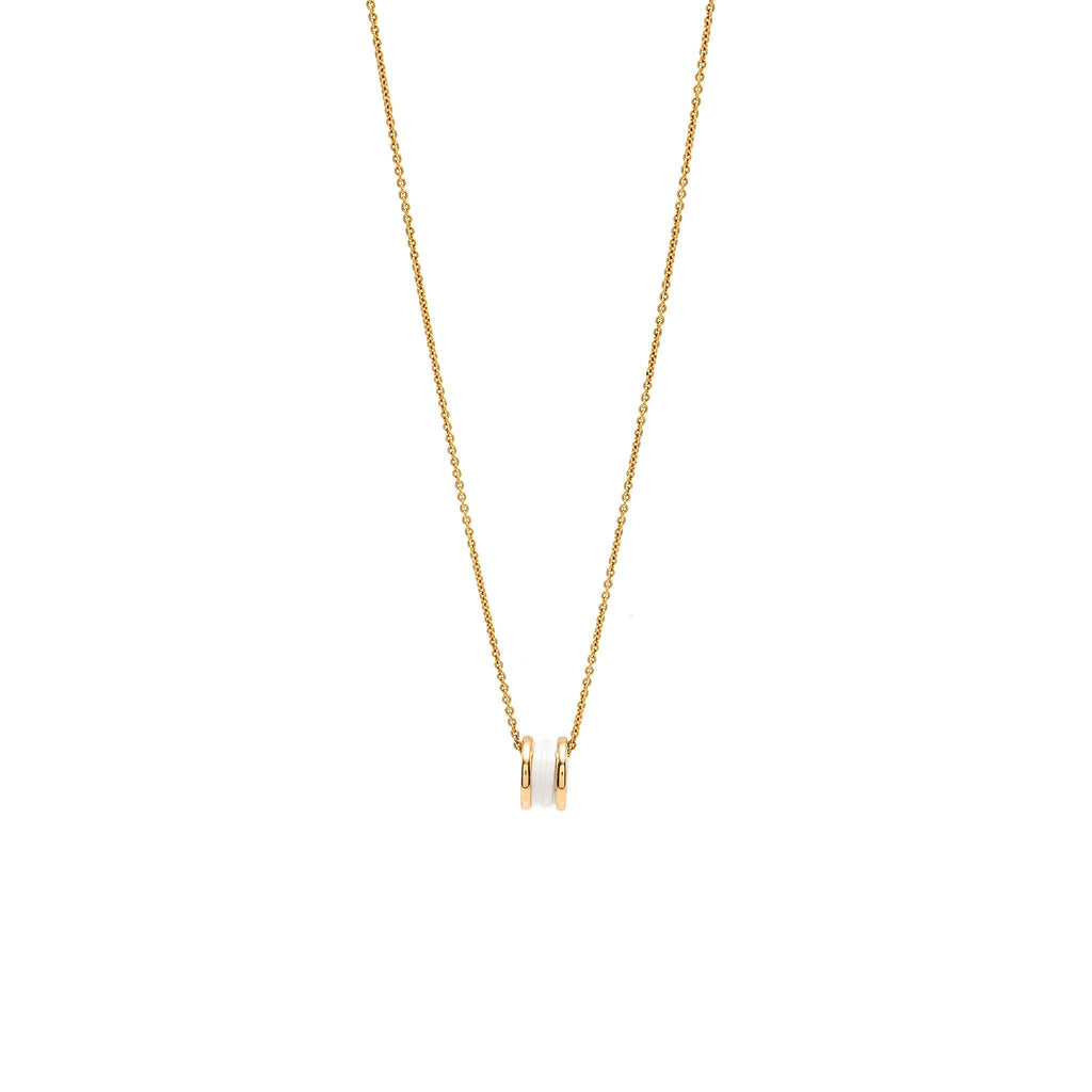 BVLGARI B.ZERO1 NECKLACE 18KT ROSE GOLD / WHITE CERAMIC