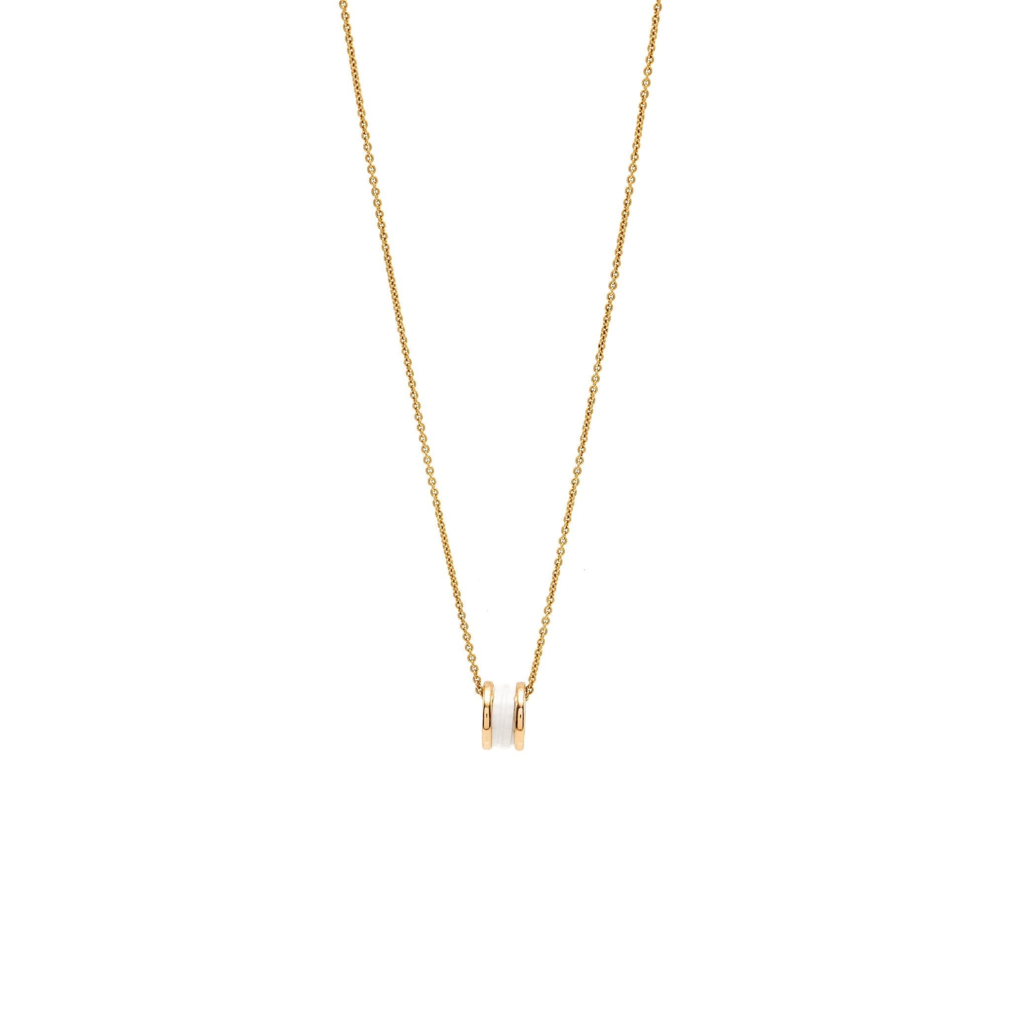 BVLGARI B.ZERO1 NECKLACE 18KT ROSE GOLD / WHITE CERAMIC